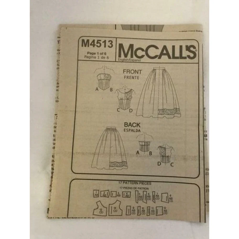 #M4513 McCalls formal evening dress sewing pattern 6-12